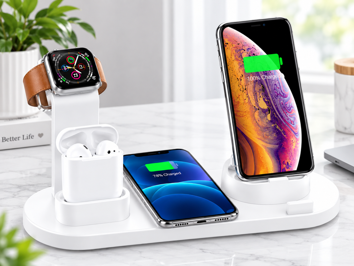 100W 4-in-1 Wireless Charger Dock — iPhone 16–12, Apple Watch, AirPods Pro 2/1, Fast Charging Station