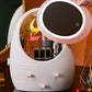 Cosmetic Storage Box with Mirror & LED Light | Rotating Transparent Organizer