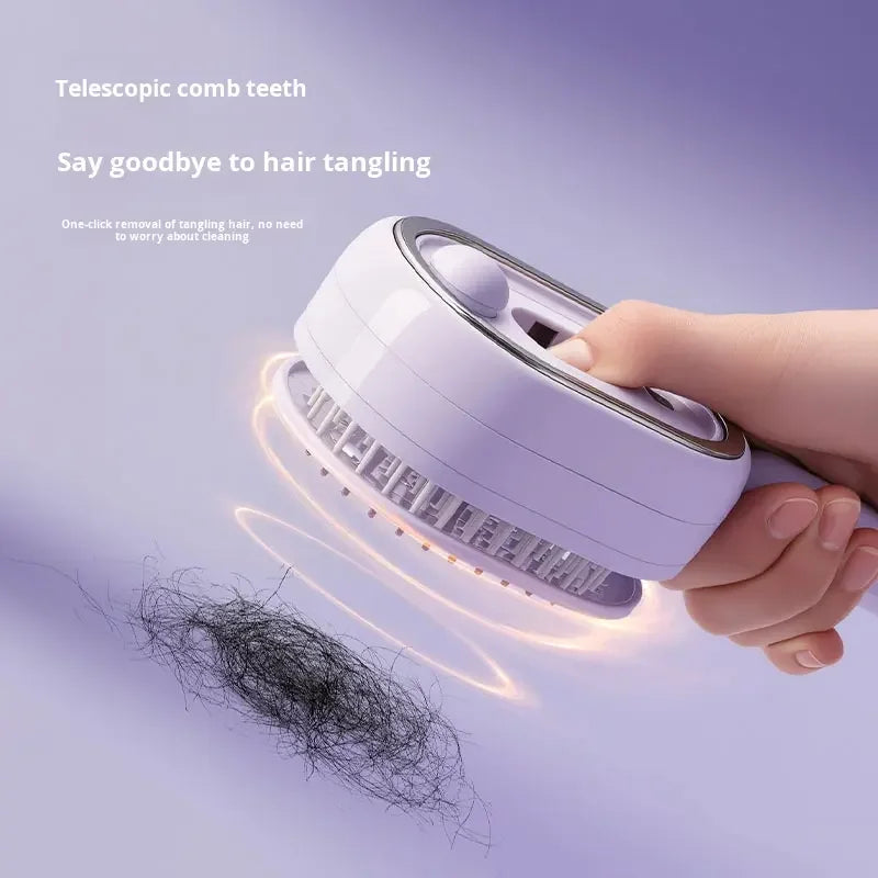 Micro-Mist Self-Cleaning Hair Brush | Electric Steam Spray Comb with Red Light Scalp Therapy