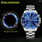 Luxury Men's Business Watches Men Silver Quartz Watch Male Luminous Clock