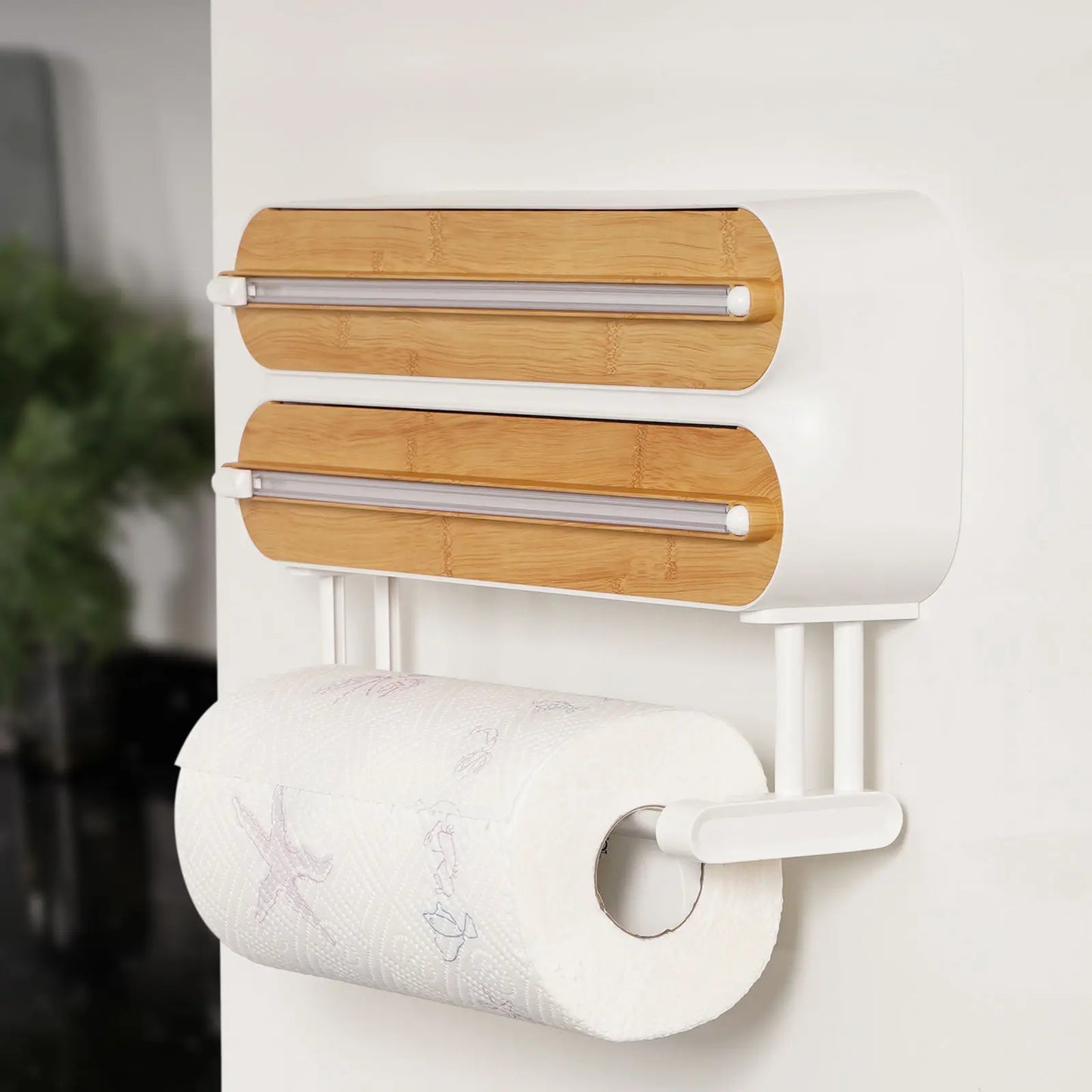 3-in-1 Aluminum Film Wrap Cutter & Wall Mount Dispenser