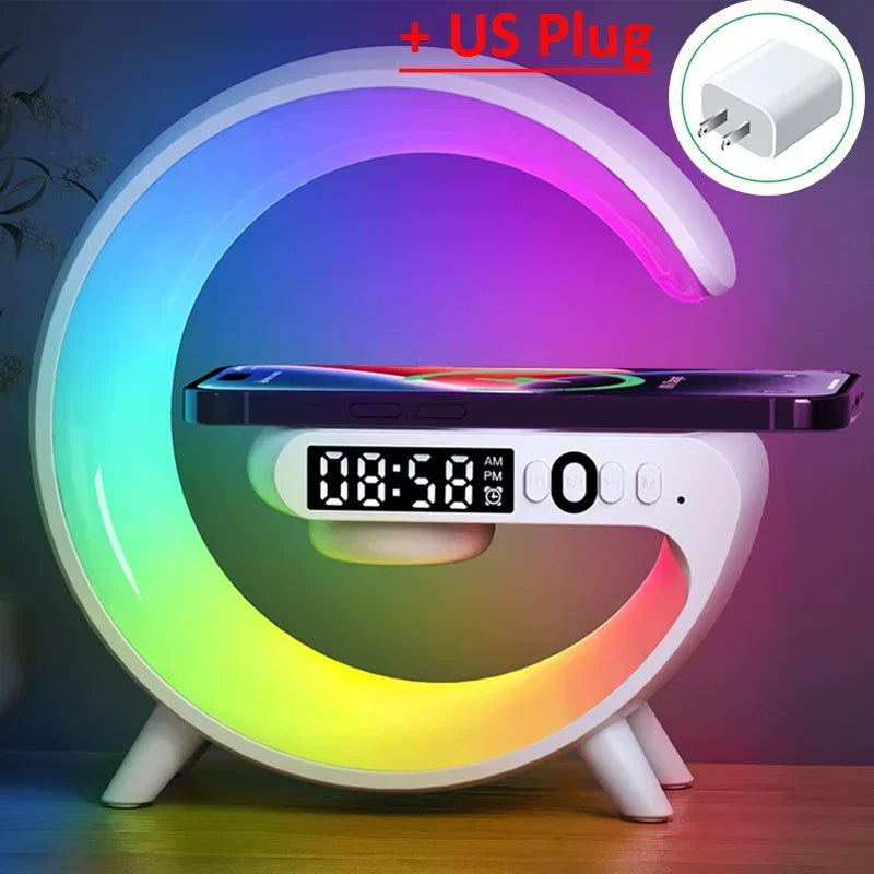 G Shaped Bluetooth Speaker Wireless Charger with RGB Night Light