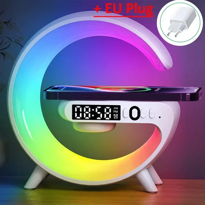 G Shaped Bluetooth Speaker Wireless Charger with RGB Night Light