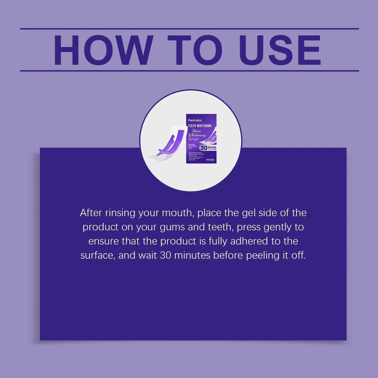 Purple Glossy Tooth Whitening Strips – Gentle Stain Removal for a Brighter Smile