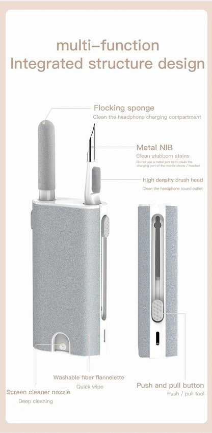 5 in 1 Bluetooth Earphone Cleaner Set Phone Laptop Screen Earbuds Case Cleaning Brush Pen Kit for
