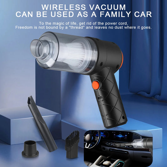 Portable Wireless Car Vacuum Cleaner 120W — Handheld, Home/Office/Car