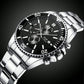 Luxury Men's Business Watches Men Silver Quartz Watch Male Luminous Clock