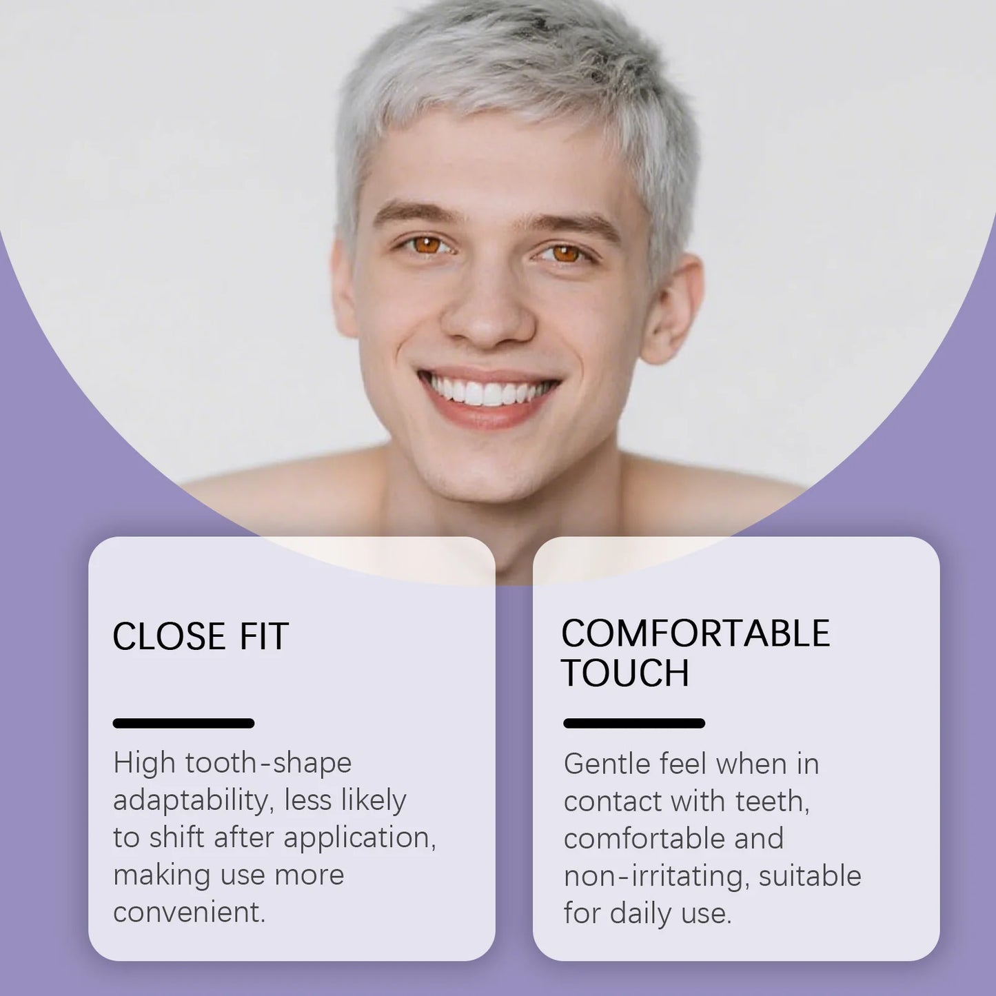 Purple Glossy Tooth Whitening Strips – Gentle Stain Removal for a Brighter Smile