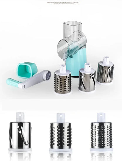 3-in-1 Manual Rotary Cheese Grater for Vegetable Cutter Potato Slicer Multifunctional
