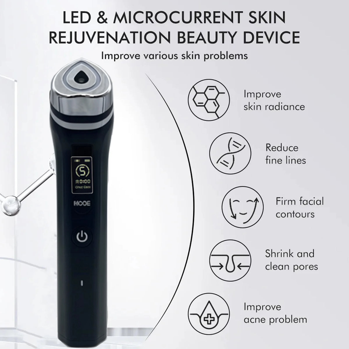 6-in-1 RF Facial Beauty Device | Anti-Aging Skin Tightening & Pore Refining Massager