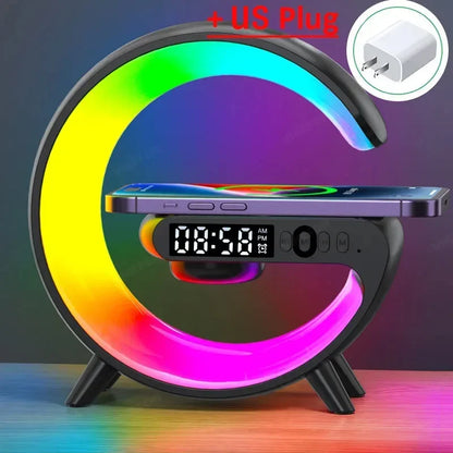 G Shaped Bluetooth Speaker Wireless Charger with RGB Night Light