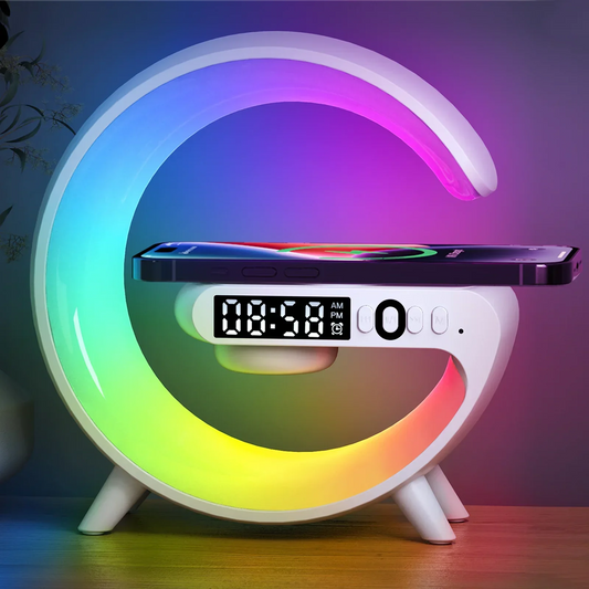 G Shaped Bluetooth Speaker Wireless Charger with RGB Night Light