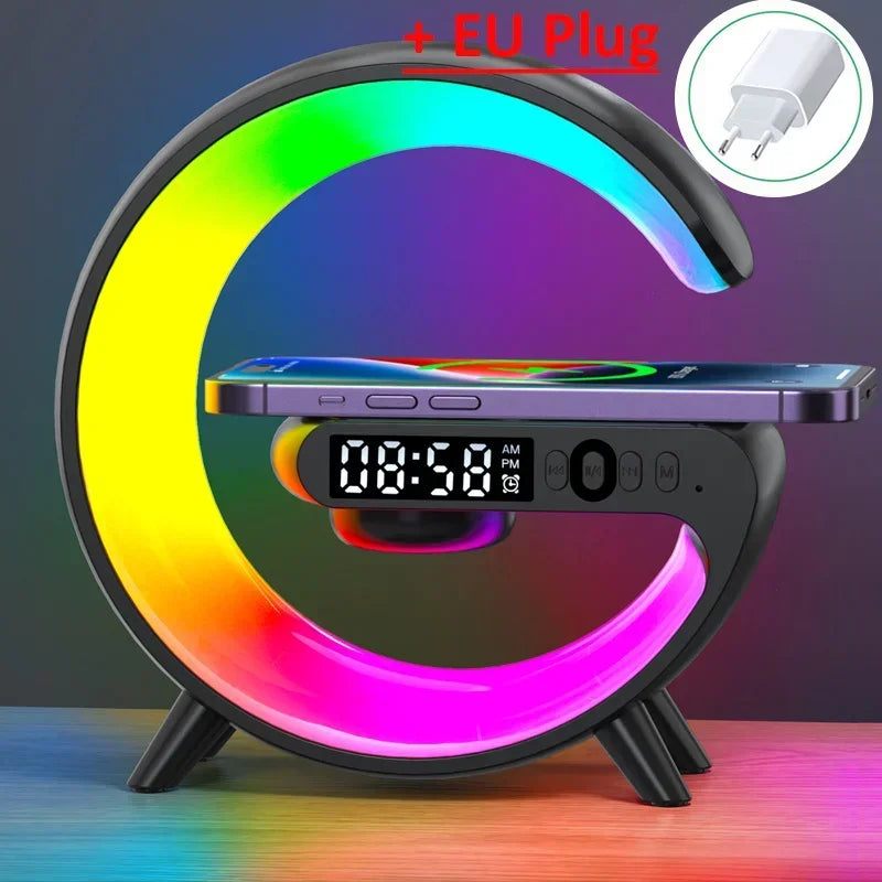 G Shaped Bluetooth Speaker Wireless Charger with RGB Night Light