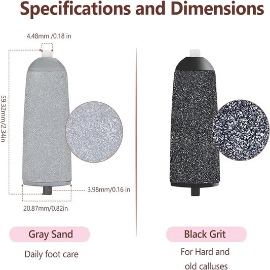 Foot Pedicure Refills:  Roller Wheel Heads for Scrub, File, and Replacement Rollers