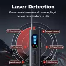 Hidden Camera Detector Anti-Spy Car GPS Tracker Listening Device Bug RF Wireless All Signal Scanner Gadget