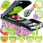 Vegetable Chopper 22-in-1 – Stainless Steel Blades, Adjustable Slicer/Cutter, Drain Rack & Storage