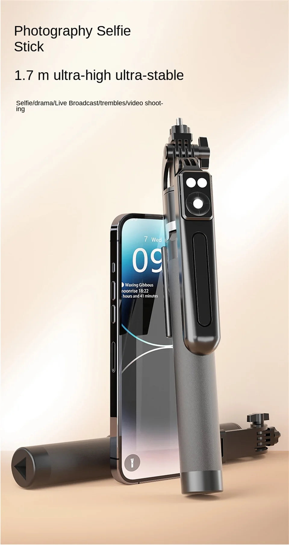Portable Camera Tripod with Wireless Remote - 360° Rotation Stabilizer