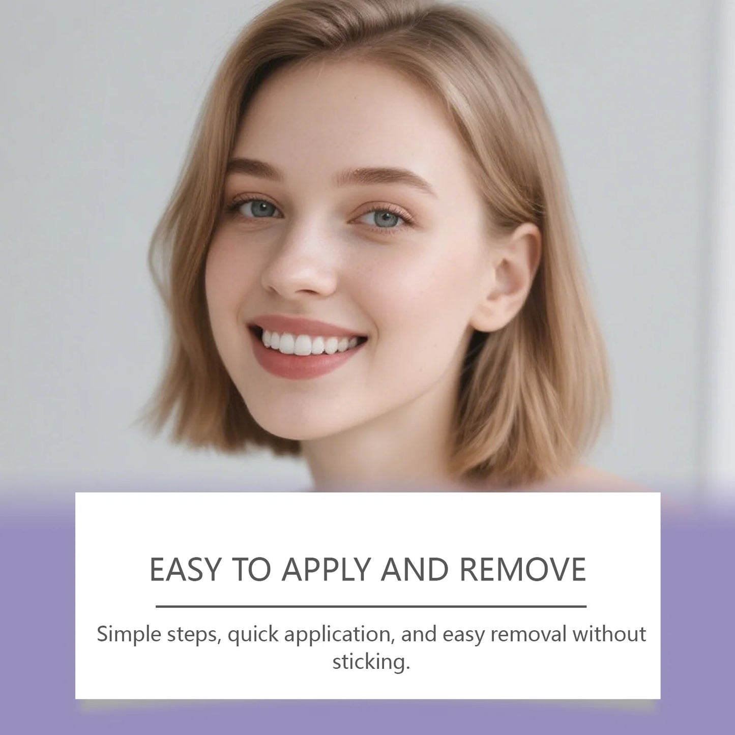 Purple Glossy Tooth Whitening Strips – Gentle Stain Removal for a Brighter Smile