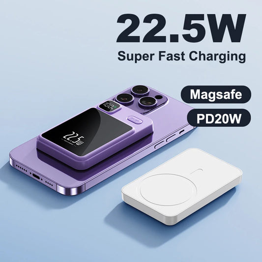 Portable Wireless Power Bank – MagSafe & PD Fast Charge for iPhone & Xiaomi