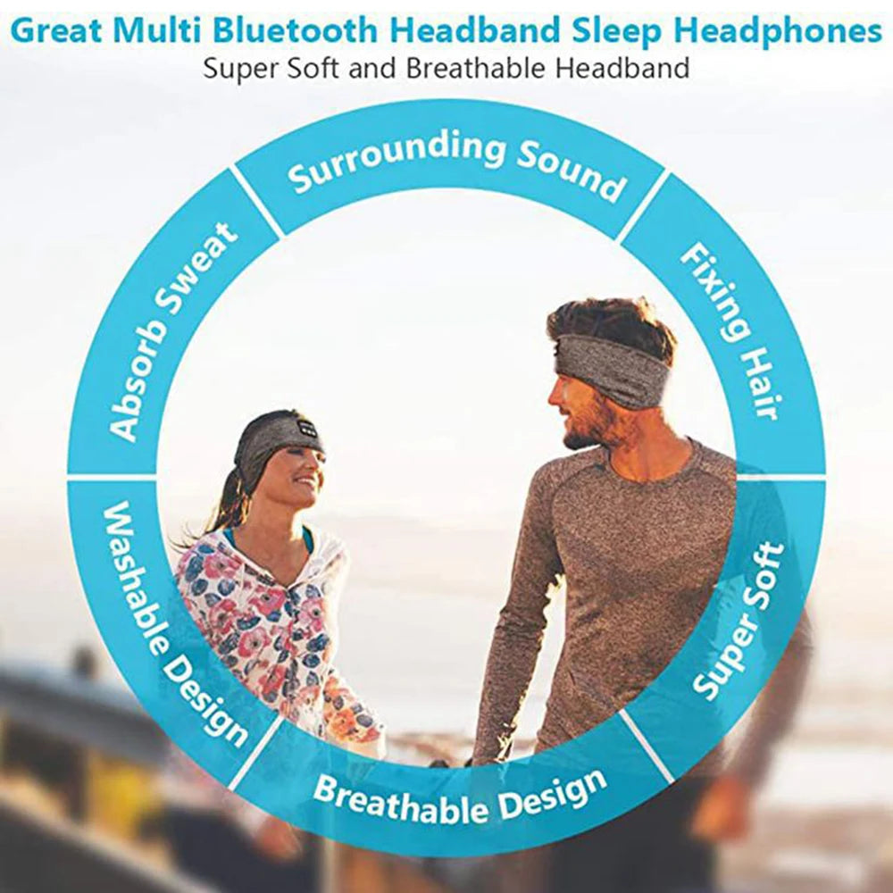 Bluetooth Sleep Headband - Wireless Eye Mask Headphones for Side Sleepers