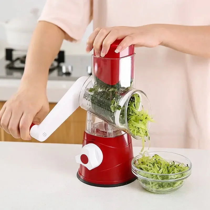 3-in-1 Manual Rotary Cheese Grater for Vegetable Cutter Potato Slicer Multifunctional