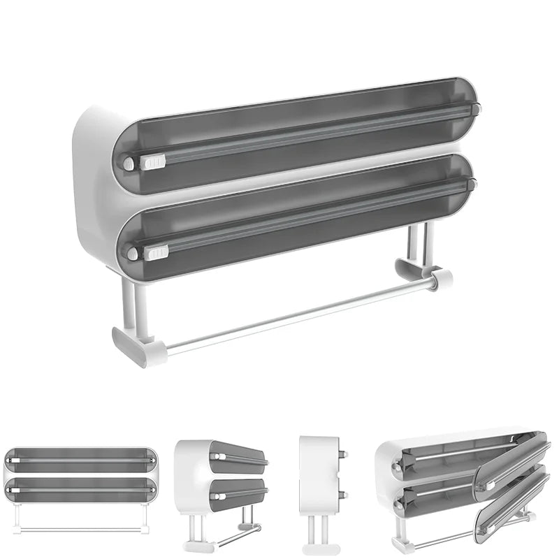 3-in-1 Aluminum Film Wrap Cutter & Wall Mount Dispenser